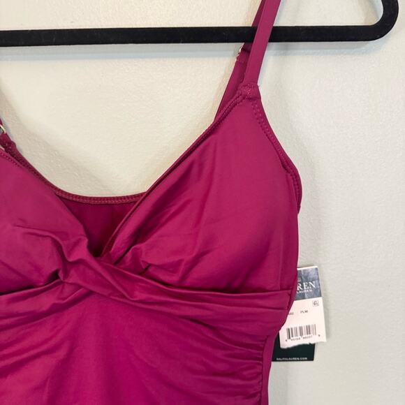 Lauren Ralph Lauren Women's Plum Twist Surplice Underwire Tankini Size 6 NWT - Picture 4 of 12